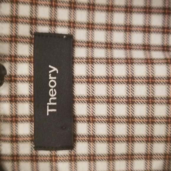 💕THEORY💕 Check Zip-Front Sculptured Jacket Grid Street Ivory Checker Print NWT - Picture 16 of 16